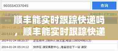 顺丰能实时跟踪快递吗，顺丰能实时跟踪快递吗现在 