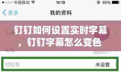 钉钉如何设置实时字幕，钉钉字幕怎么变色 
