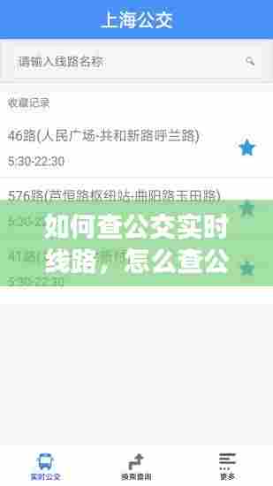 如何查公交实时线路，怎么查公交线路实时到站信息 
