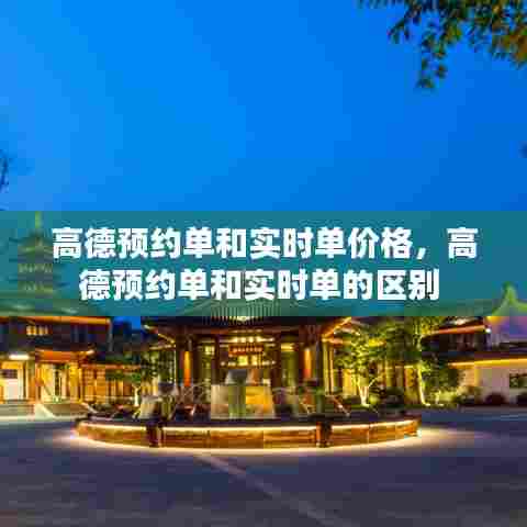 高德预约单和实时单价格,高德预约单和实时单的区别