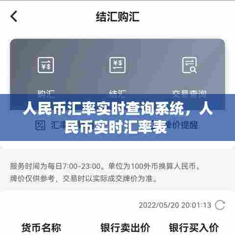 人民币汇率实时查询系统，人民币实时汇率表 