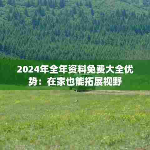 2024年全年资料免费大全优势:在家也能拓展视野