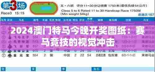 2024澳门特马今晚开奖图纸：赛马竞技的视觉冲击
