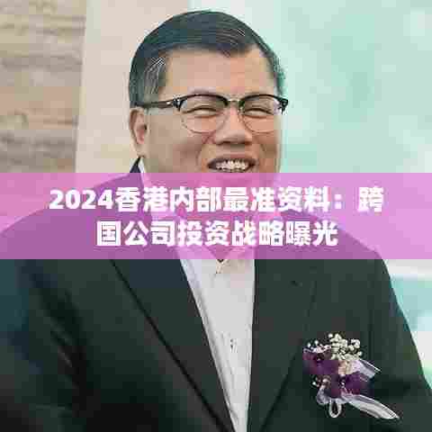 2024香港内部最准资料：跨国公司投资战略曝光