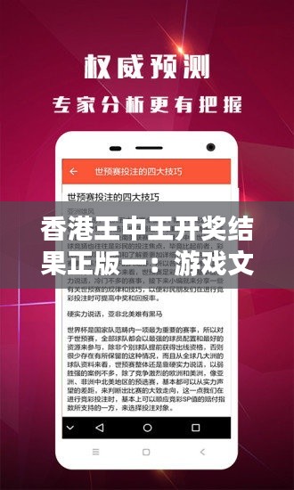 香港王中王开奖结果正版一:游戏文化与社会认同