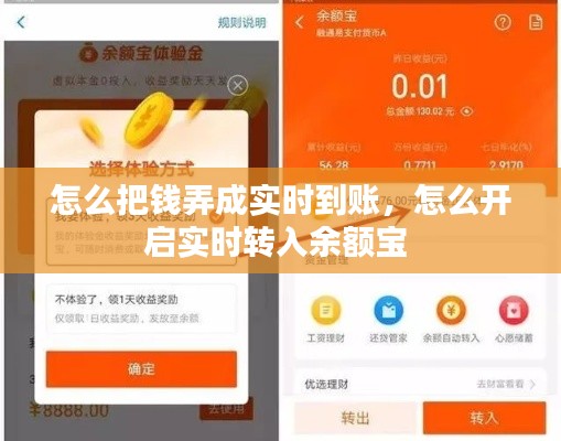 怎么把钱弄成实时到账，怎么开启实时转入余额宝 