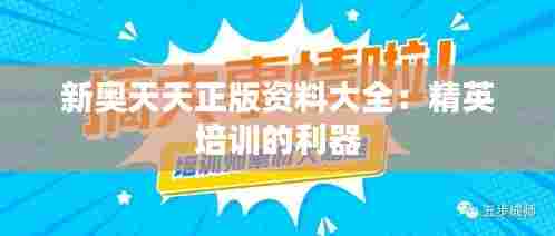 新奥天天正版资料大全:精英培训的利器
