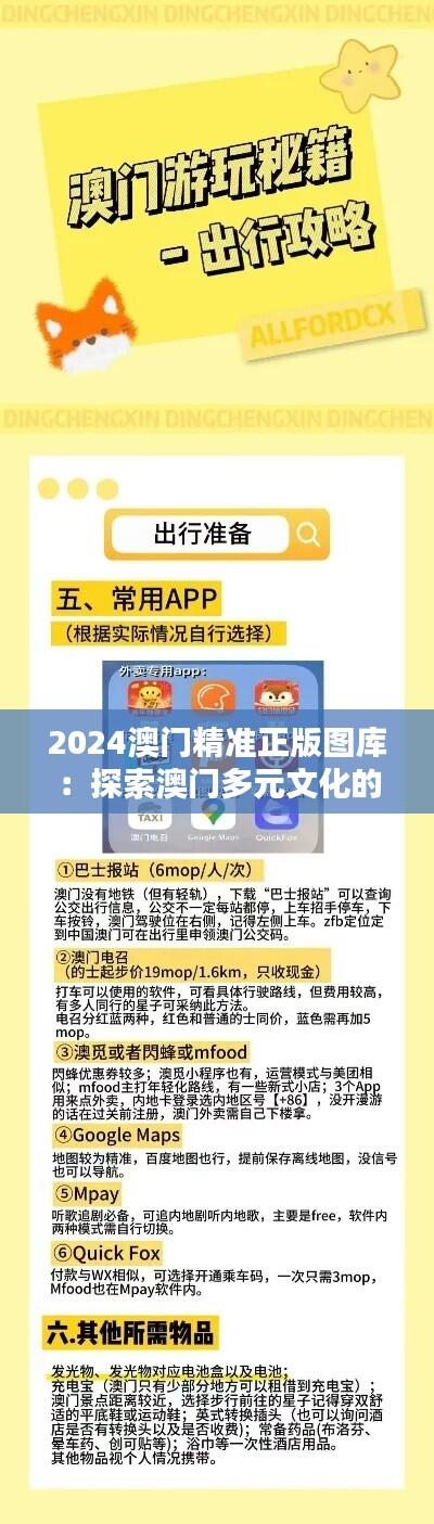 2024澳门精准正版图库：探索澳门多元文化的视觉盛宴