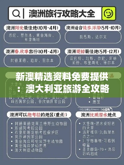 新澳精选资料免费提供:澳大利亚旅游全攻略