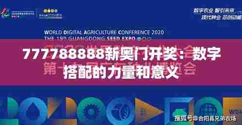 777788888新奥门开奖:数字搭配的力量和意义