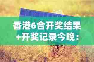 香港6合开奖结果+开奖记录今晚:挑灯夜战的数字组合