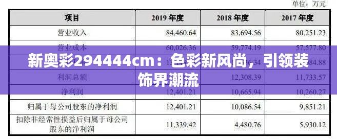 新奥彩294444cm:色彩新风尚,引领装饰界潮流