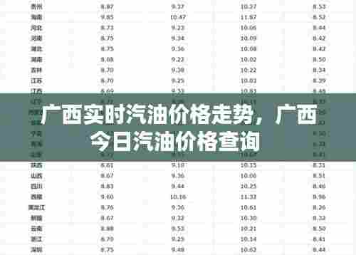广西实时汽油价格走势，广西今日汽油价格查询 