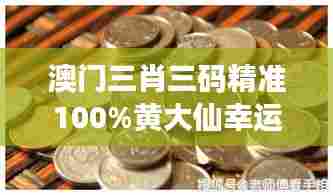 澳门三肖三码精准100%黄大仙幸运连线搭桥