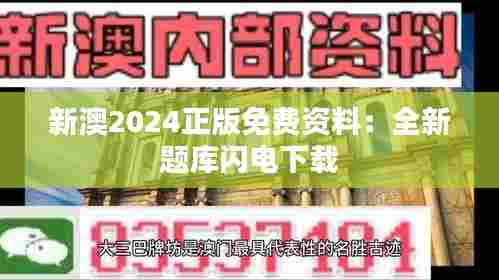 新澳2024正版免费资料：全新题库闪电下载