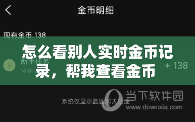 怎么看别人实时金币记录，帮我查看金币 