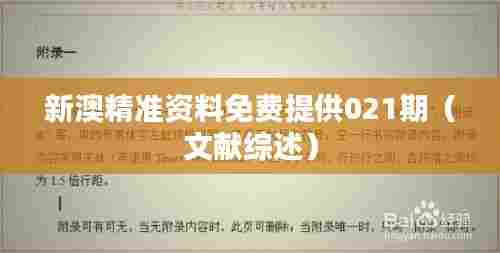 新澳精准资料免费提供021期(文献综述)