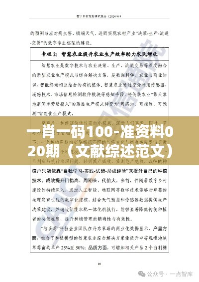 一肖一码100-准资料020期(文献综述范文)