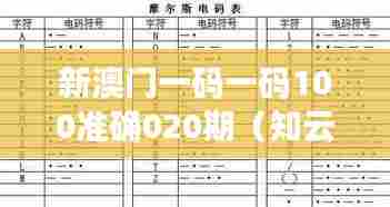 新澳门一码一码100准确020期（知云文献翻译）