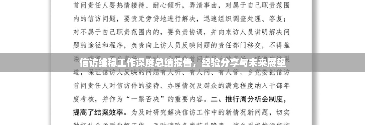 信访维稳工作深度总结报告,经验分享与未来展望