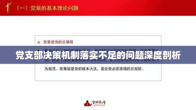 党支部决策机制落实不足的问题深度剖析