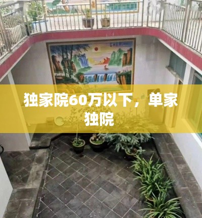 独家院60万以下，单家独院 