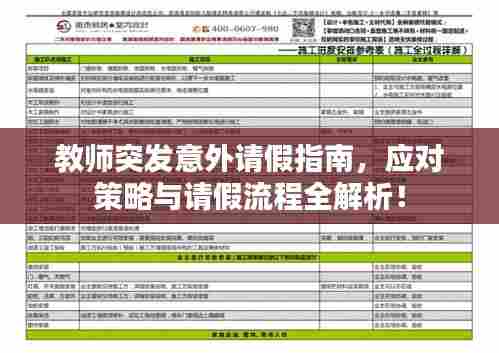 教师突发意外请假指南，应对策略与请假流程全解析！
