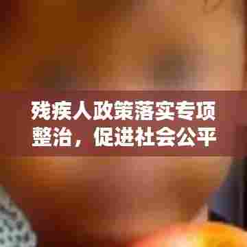 残疾人政策落实专项整治，促进社会公平与进步的关键行动
