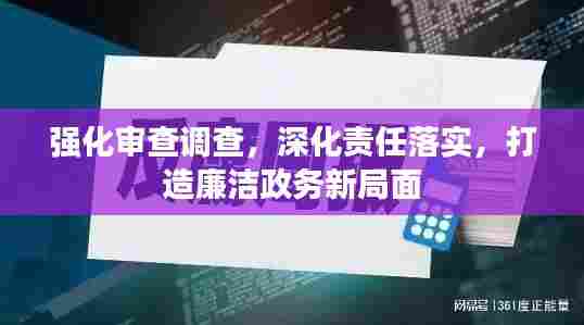 强化审查调查,深化责任落实,打造廉洁政务新局面