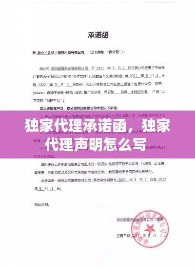 独家代理承诺函，独家代理声明怎么写 