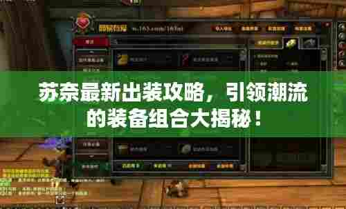 苏奈最新出装攻略,引领潮流的装备组合大揭秘!