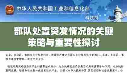 部队处置突发情况的关键策略与重要性探讨