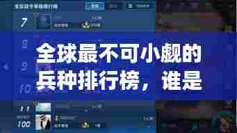 全球最不可小觑的兵种排行榜，谁是最强战力？