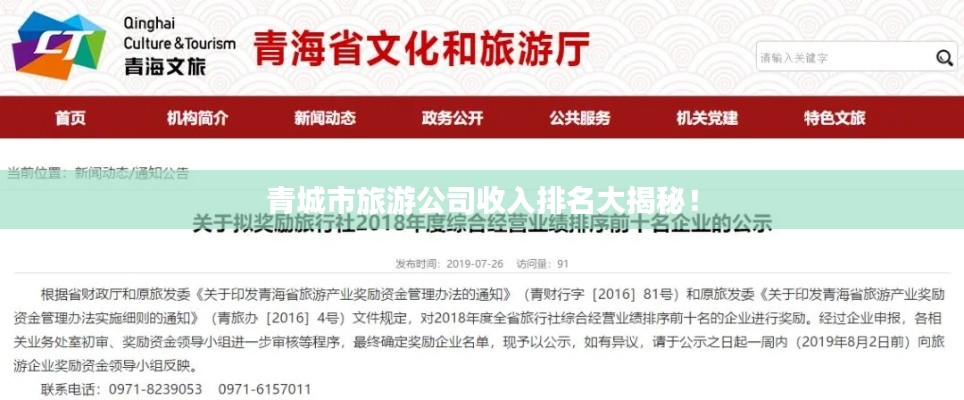 青城市旅游公司收入排名大揭秘!