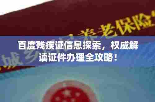 百度残疾证信息探索,权威解读证件办理全攻略!