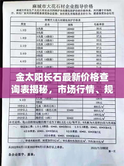 金太阳长石最新价格查询表揭秘，市场行情、规格及报价一网打尽！