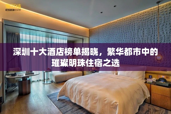 深圳十大酒店榜单揭晓，繁华都市中的璀璨明珠住宿之选