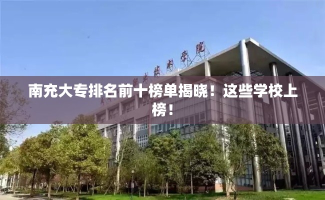 南充大专排名前十榜单揭晓!这些学校上榜!