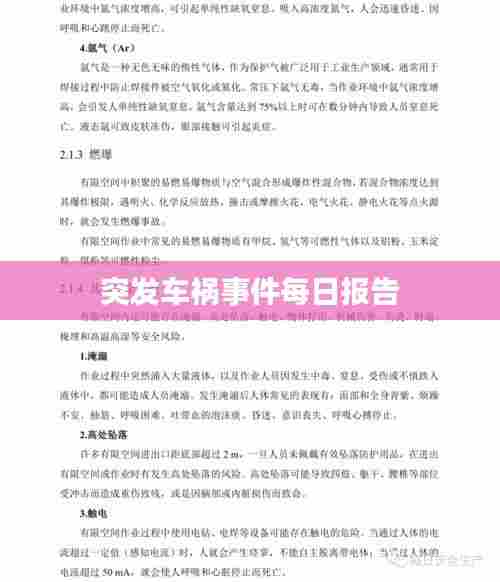 突发车祸事件每日报告