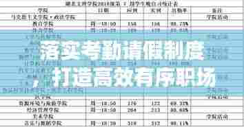 落实考勤请假制度，打造高效有序职场环境