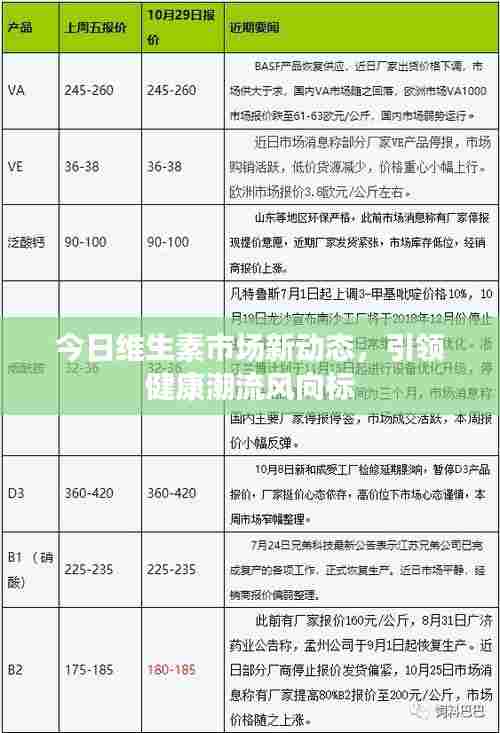 今日维生素市场新动态,引领健康潮流风向标