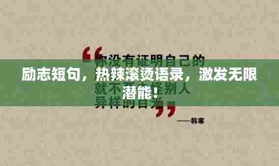 励志短句，热辣滚烫语录，激发无限潜能！