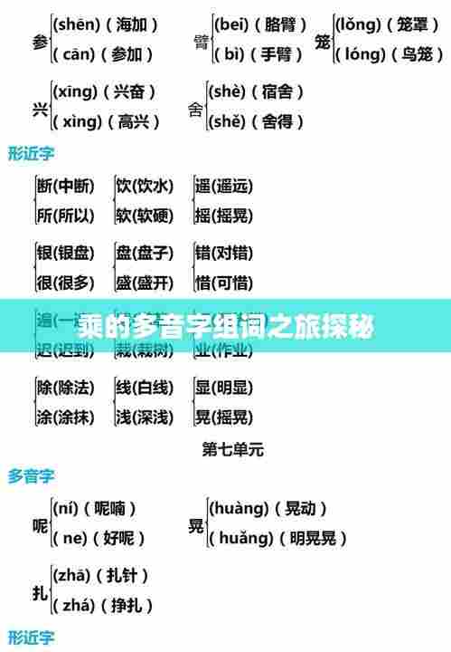 乘的多音字组词之旅探秘