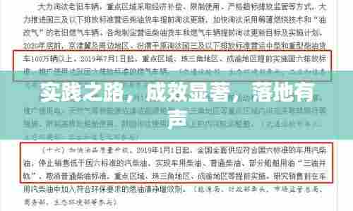 实践之路,成效显著,落地有声