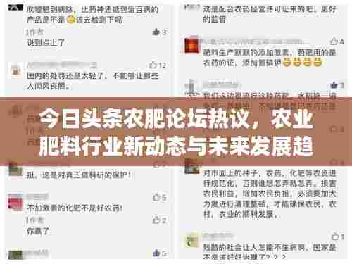 今日头条农肥论坛热议,农业肥料行业新动态与未来发展趋势探讨