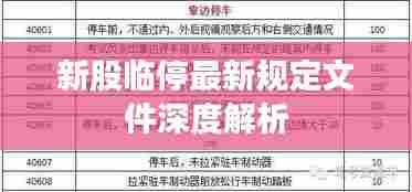 新股临停最新规定文件深度解析