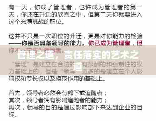 管理之道,责任落实的艺术之道