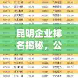 昆明企业排名揭秘，公司影响力大盘点