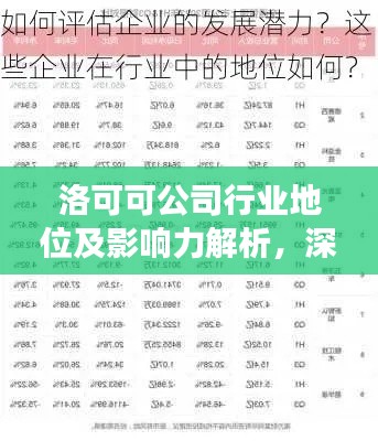 洛可可公司行业地位及影响力解析，深度解读其排名与影响力