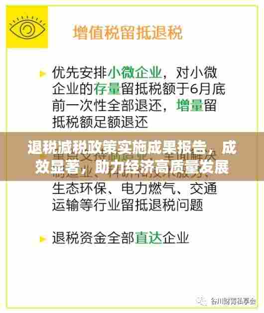 退税减税政策实施成果报告，成效显著，助力经济高质量发展